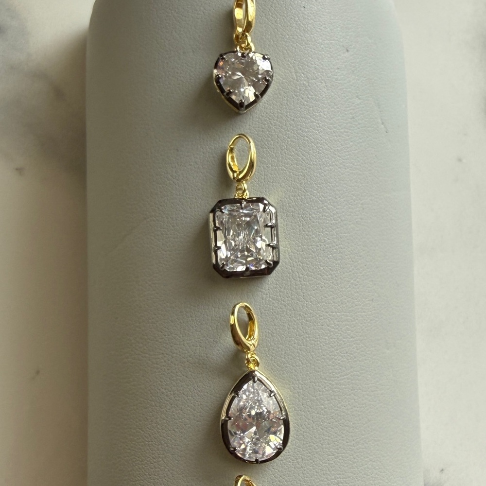 Elegant Gold and Silver Drop charms